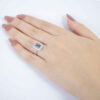 Women's Silver Engagement Ring - Mahsa Blue Topaz Design