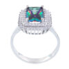 Women's Silver Engagement Ring - Mahsa Blue Topaz Design