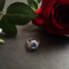 Women's Silver Artisan Ring - Sahar Blue Topaz Design