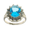 Women's Silver Artisan Ring - Sahar Blue Topaz Design