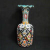 Decorative Vase Hand-Painted with Persian Minakari Enamel, Featuring the Fazel Model with a Beautiful Floral Design