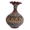 Decorative Vase Hand-Painted with Persian Minakari Enamel, Featuring the Laleh Model for a Single Stem Display with Floral Art