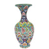 Decorative Vase Hand-Painted with Persian Minakari Enamel, Featuring a Traditional Paisley Design in a Flared Shape
