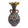 Decorative Vase Hand-Painted with Persian Minakari Enamel, Featuring the Tanaz Model with a Traditional Floral Motif