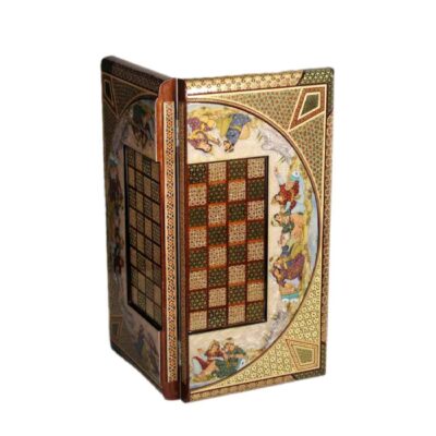 Handcrafted Persian Taranom Floral Wooden Khatamkari Chess Board