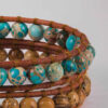 Beaded Bracelet for Women – Leather & Turquoise Design