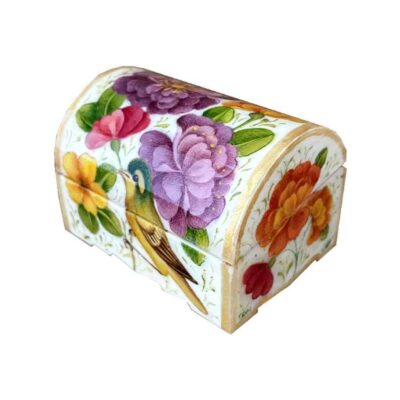 Handcrafted Bone Jewelry Box with Persian-Inspired Farah Pattern