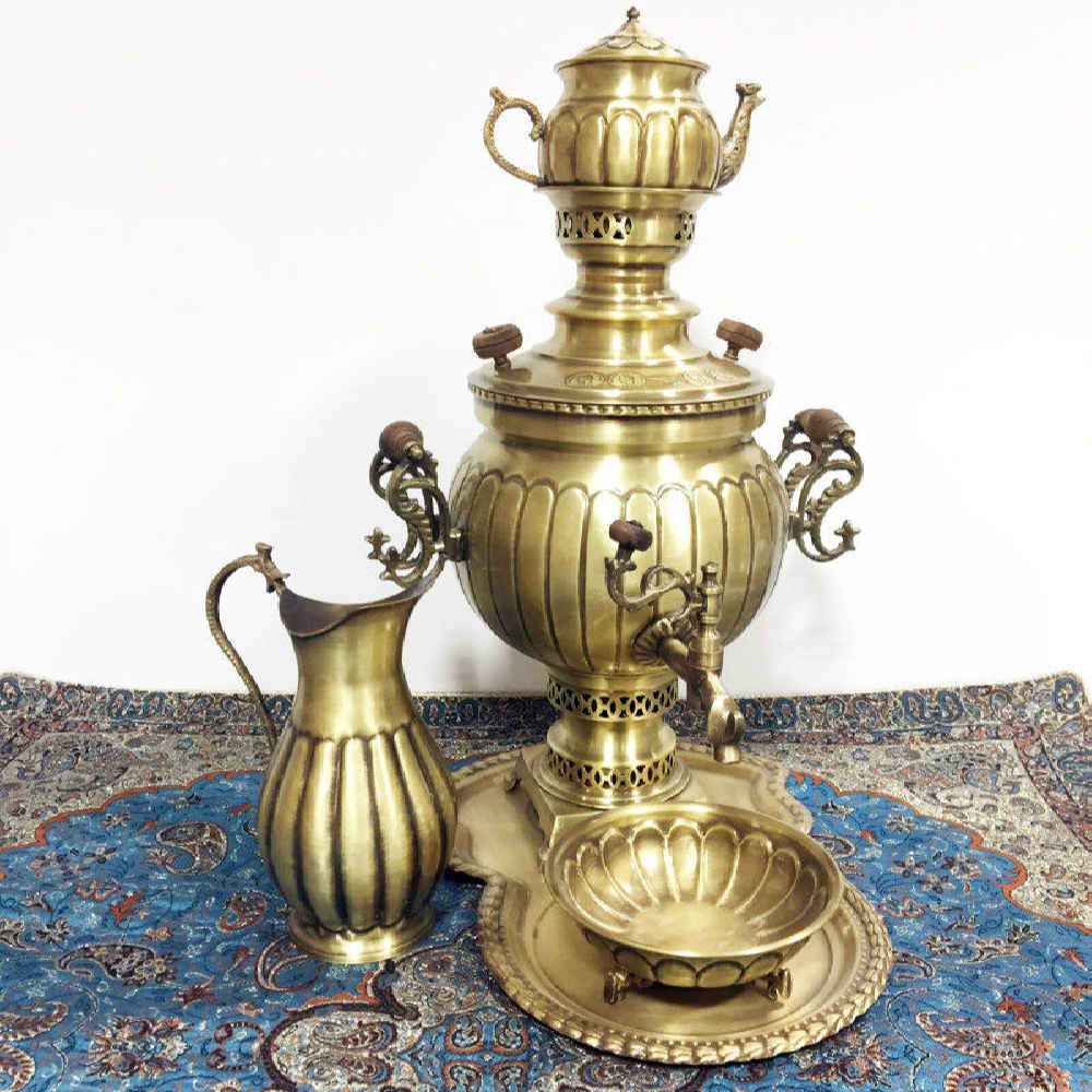 Persian Brass Samovar Decorative Charcoal Tea Maker 6-Liter