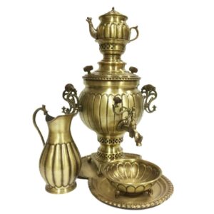 Persian Brass Samovar Decorative Charcoal Tea Maker 6-Liter