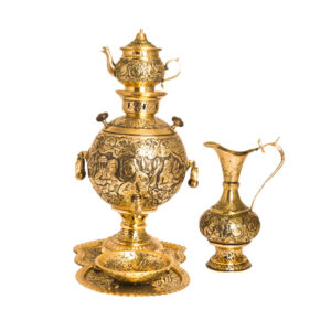Persian Brass Samovar Decorative Charcoal Tea Maker 3-Liter
