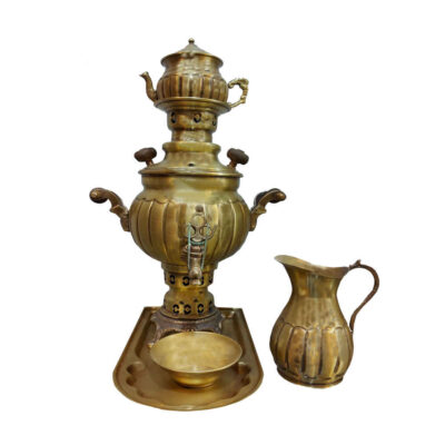 Persian Brass Samovar Decorative Charcoal Tea Maker 1-Liter