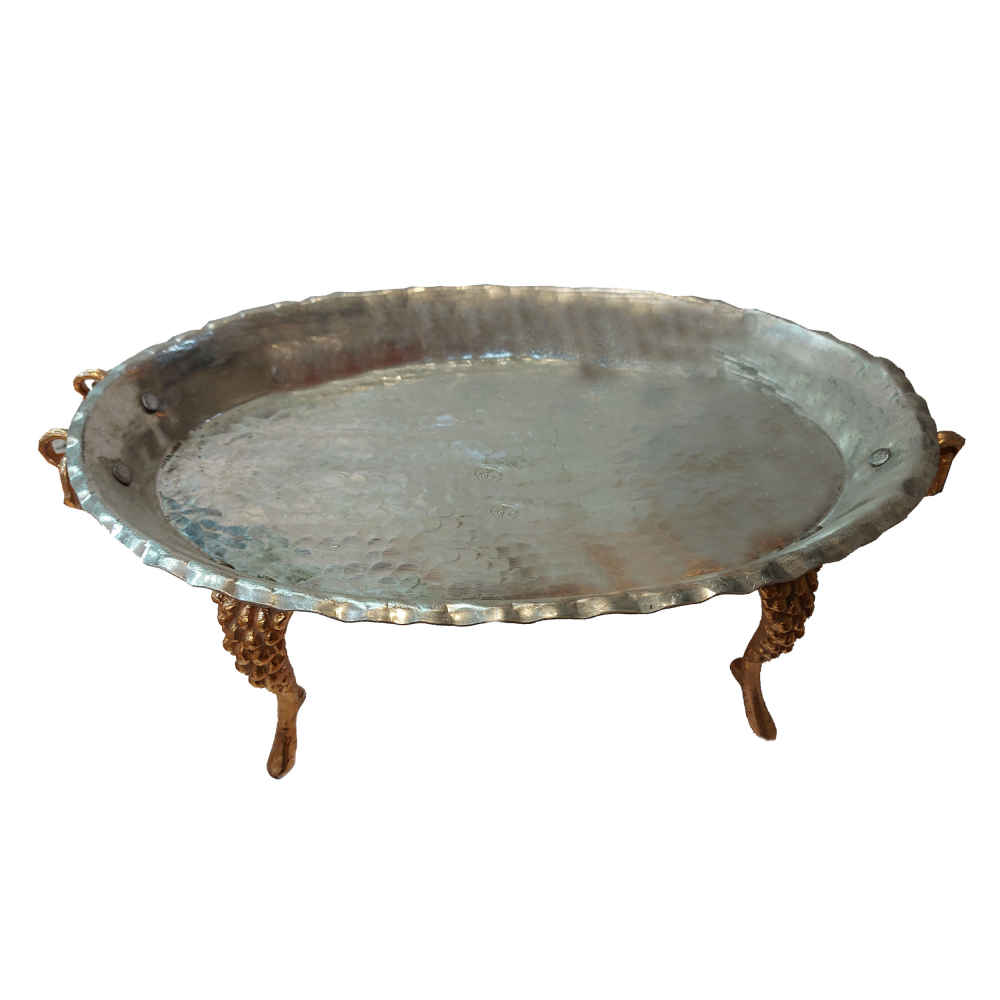 Persian Copper Serving Platter Hammered Sam