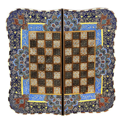 Handcrafted Persian Foad Floral Wooden Khatamkari Chess Board