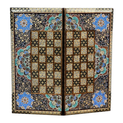 Handcrafted Persian Karen Floral Wooden Khatamkari Chess Board