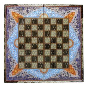 Persian Inlaid Wooden Marquetry Chess Board Model Sadaf