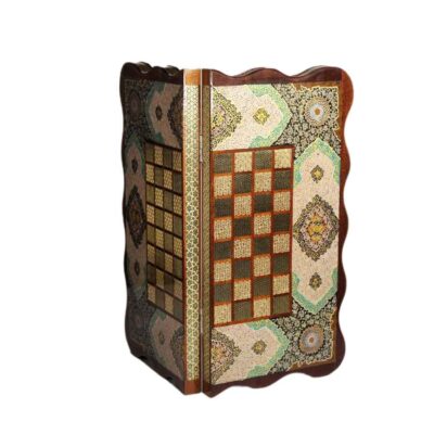 Handcrafted Persian Floral Wooden Marquetry Chess Board