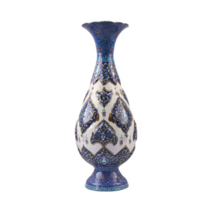 Decorative Copper Vase Hand-Painted with Persian Minakari Enamel, Featuring the Bahar Floral Design for a Fresh Spring Aesthetic