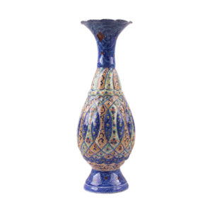 Decorative Copper Vase Hand-Painted with Persian Minakari Enamel, Featuring the Elham Geometric Design for Timeless Appeal