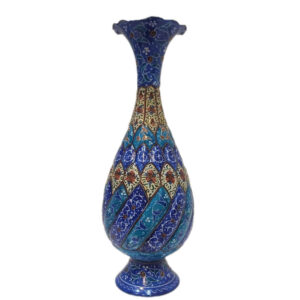 Decorative Copper Vase Hand-Painted with Persian Minakari Enamel, Featuring the Janan Floral Design for a Romantic Touch