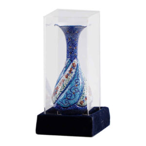 Decorative Copper Vase Hand-Painted with Persian Minakari Enamel, Offering a Luxury Floral Design for Sophisticated Interiors