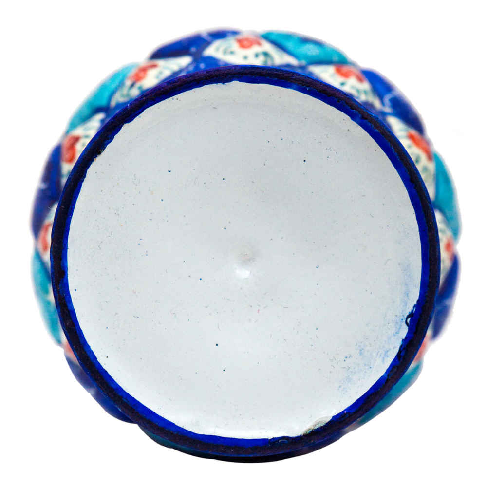 Decorative Copper Vase Hand-Painted with Persian Minakari Enamel, Featuring the Sarahi Floral Design for Classic Beauty