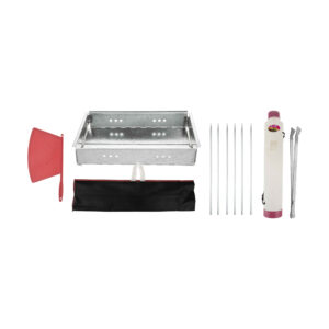 Set of Persian Mangal Portable Charcoal Grill – Stainless Steel & Skewers