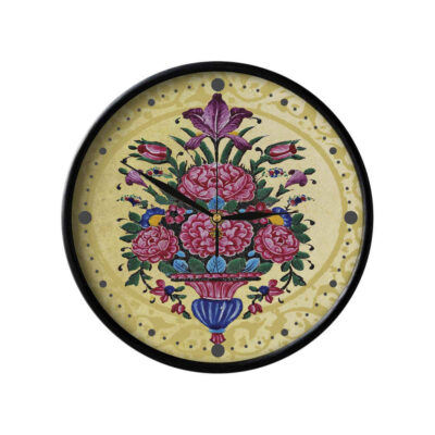 Artistic Persian Plastic Wall Clock with Floral Design – Decorative Accent for Living Rooms and Bedrooms, Model Hod Hod