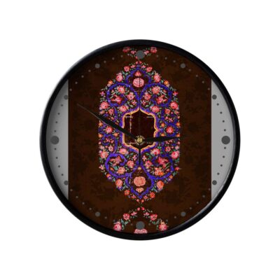 Artistic Persian Plastic Wall Clock with Floral Design – Decorative Accent for Living Rooms and Bedrooms, Model Khorma