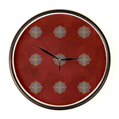 Artistic Persian Plastic Wall Clock with Floral Design – Decorative Accent for Living Rooms and Bedrooms, Model Melisa