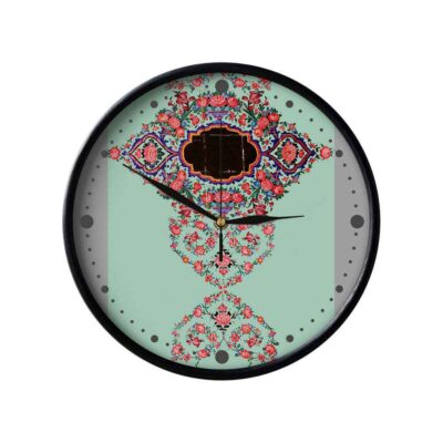 Artistic Persian Plastic Wall Clock with Floral Design – Decorative Accent for Living Rooms and Bedrooms, Model Nojavan
