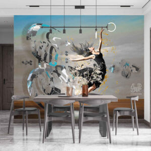 Persian Calligraphy Wallpaper Model Mahrokh for Modern Interiors