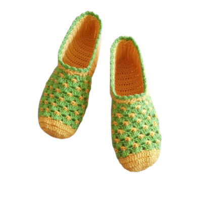 Crochet Slippers for Women Cotton Knitted Model Dasht