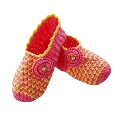 Crochet Slippers for Women Cotton Knitted Model Golsa
