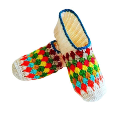 Crochet Slippers for Women Cotton Knitted Model Jeyran