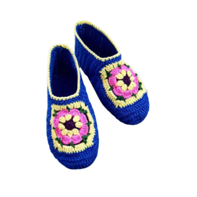 Crochet Slippers for Women Cotton Knitted Model Motif