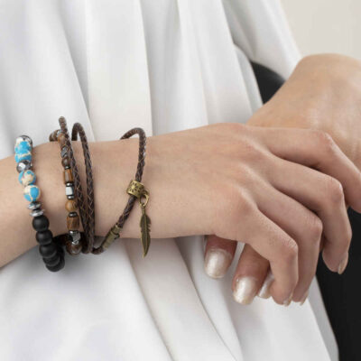 Set of 3 Unisex Beaded Bracelets – Nature Collection, Bohemian Jewelry