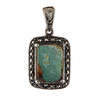 Persian Silver Pendant Necklace with Turquoise - Eram Traditional Medallion