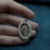Persian Silver Pendant with Turquoise Gemstone Sadaf