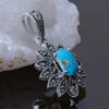 Persian Silver Pendant with Turquoise Gemstone Safa