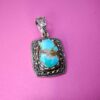 Persian Silver Pendant with Turquoise Gemstone Saman