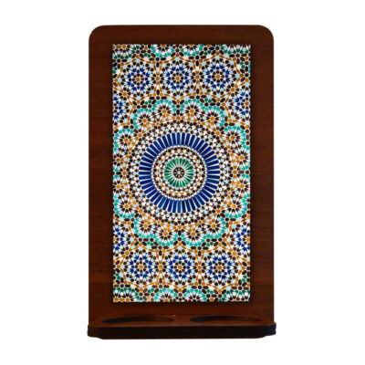 Set of 2 Persian Wooden Tealight Wall Sconces, Royal Geometric Design, Decorative Wall Décor