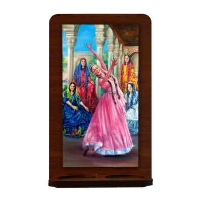 Set of 2 Persian Wooden Tealight Wall Sconces, Dance Persian Miniature Design, Artistic Wall Décor