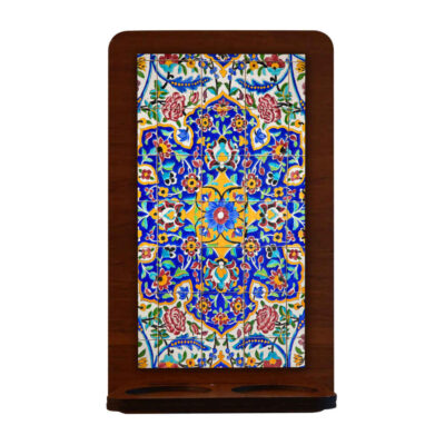 Set of 2 Persian Wooden Tealight Wall Sconces, Tile Floral Design, Decorative Traditional Wall Décor