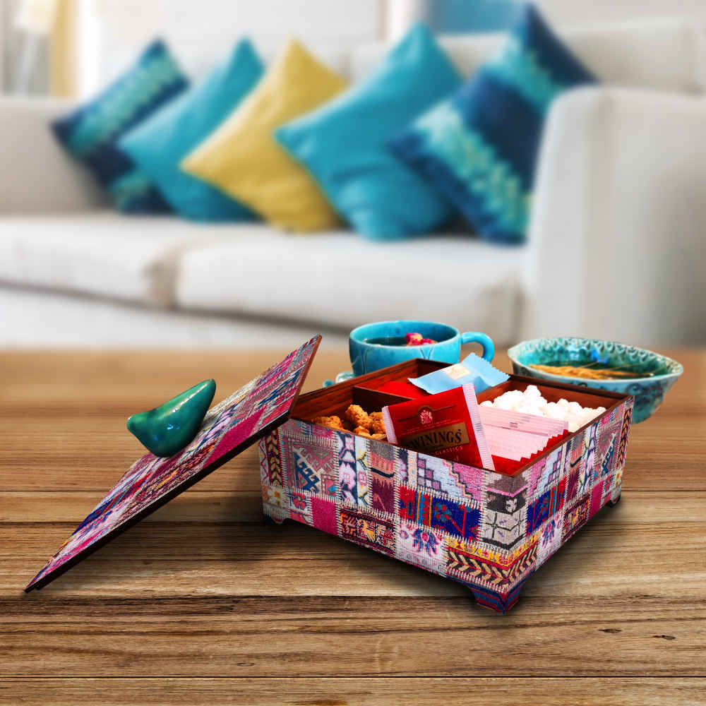 Borna Handcrafted Wooden Candy Organizer Box