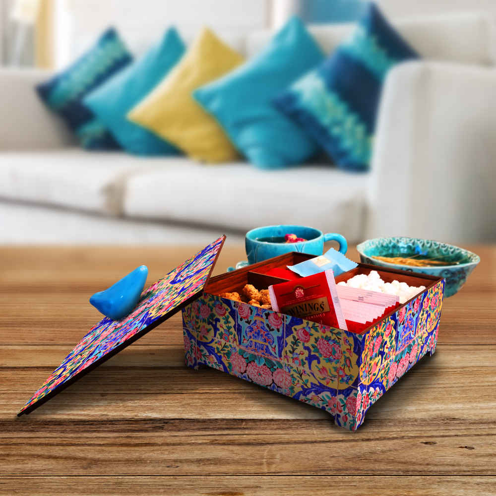 Handcrafted Wooden Candy Organizer Box – Mosque Motif Design