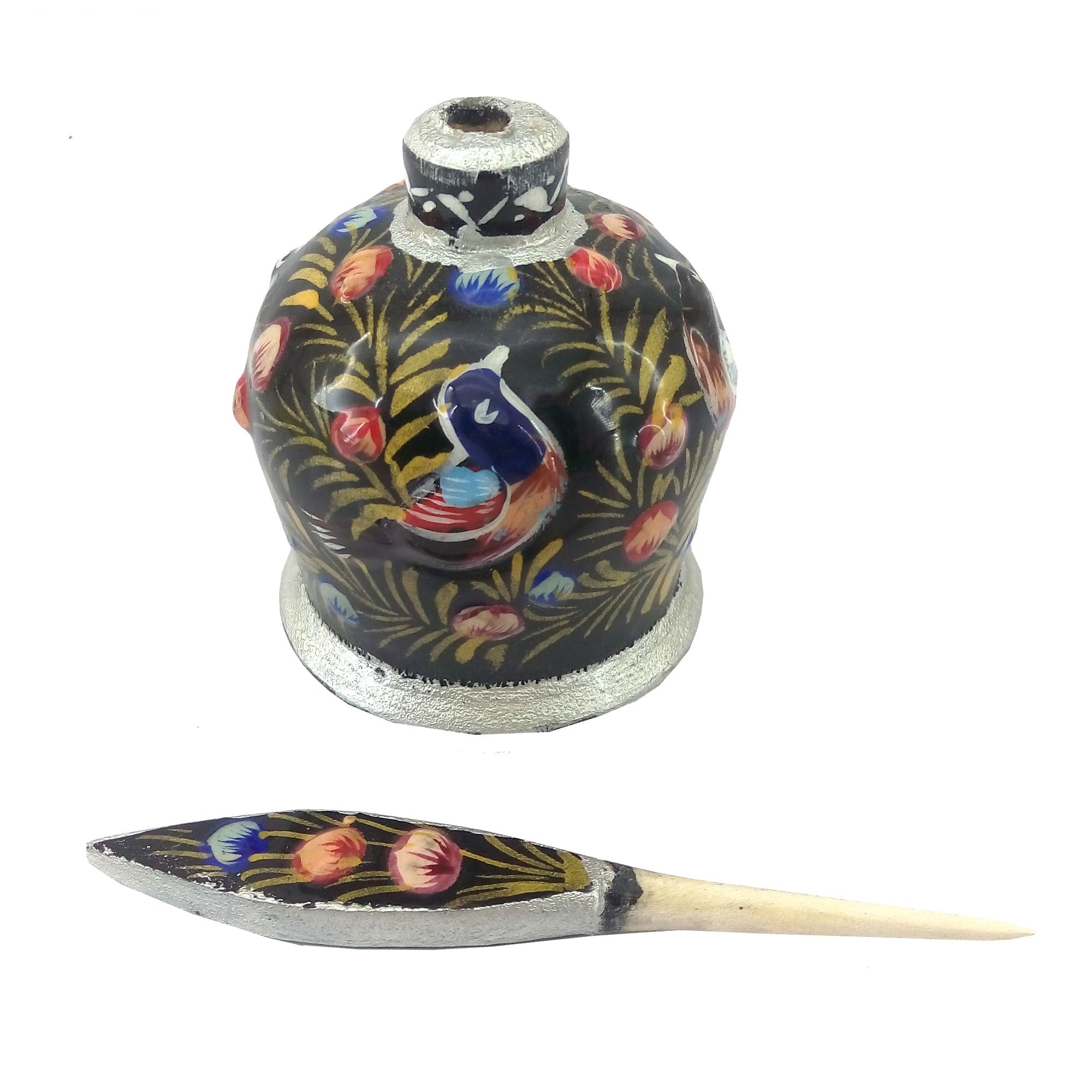 Persian Surma Dani Container for Keeping Kohl Made of Wood Reyhan (x2)