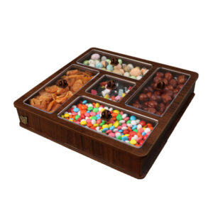 Mahsa Wooden Nuts & Candy Organizer Box – Multi-Section Storage
