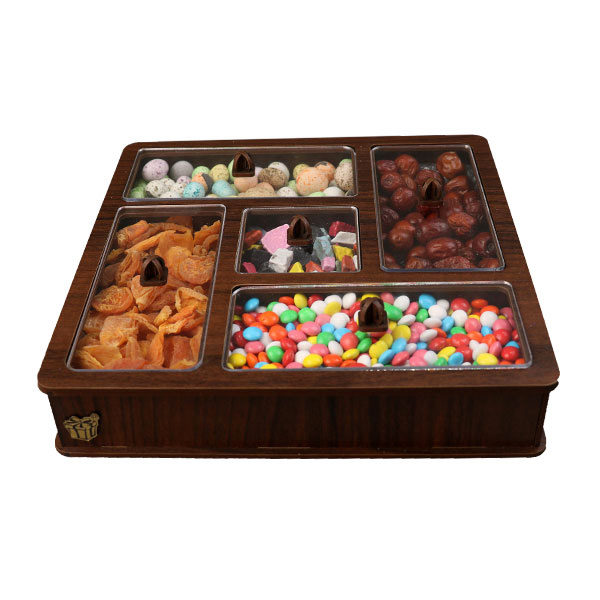 Mahsa Wooden Nuts & Candy Organizer Box – Multi-Section Storage