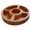 Round Wooden Nuts & Snacks Organizer Box – Handcrafted Serving Tray