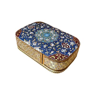 Wooden Business Card Box Inspired by Persian Khatamkari Art